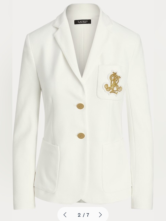Lauren Ralph Lauren Jackets & Blazers - Lauren Ralph Lauren White Blazer with Gold Crest XXL